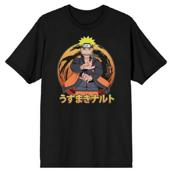 Naruto Shippuden Naruto Uzumaki Men's Black Graphic Tee-Medium