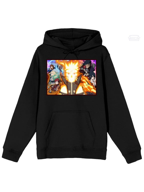 Naruto Shippuden Nine Tails Glow Men's Black Sweatshirt-XS