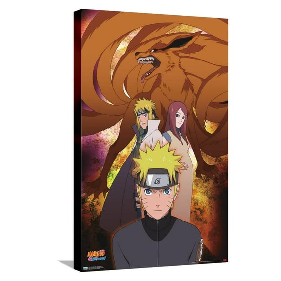Naruto Shippuden - Nine-Tails Group Canvas Wall Poster, 14.725" x 22.375"