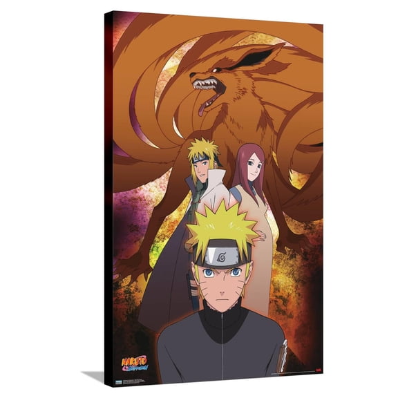 Naruto Shippuden - Nine-Tails Group Canvas Wall Poster, 22.375" x 34"
