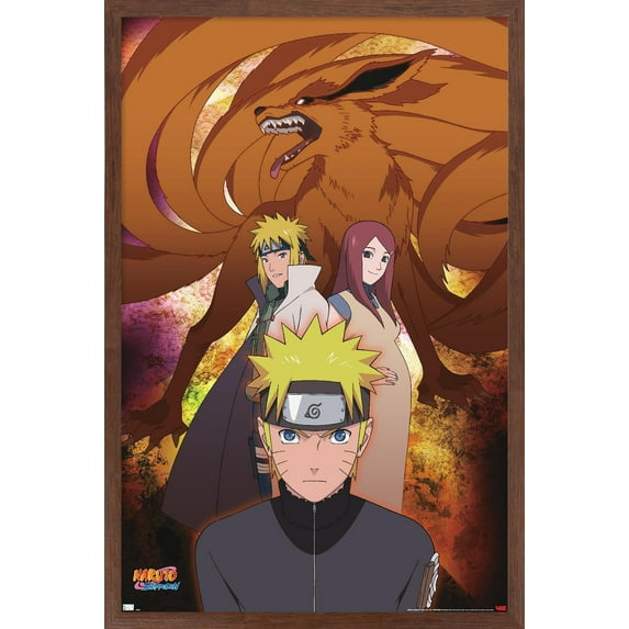 Naruto Shippuden - Nine-Tails Group Wall Poster, 14.725" x 22.375" Framed