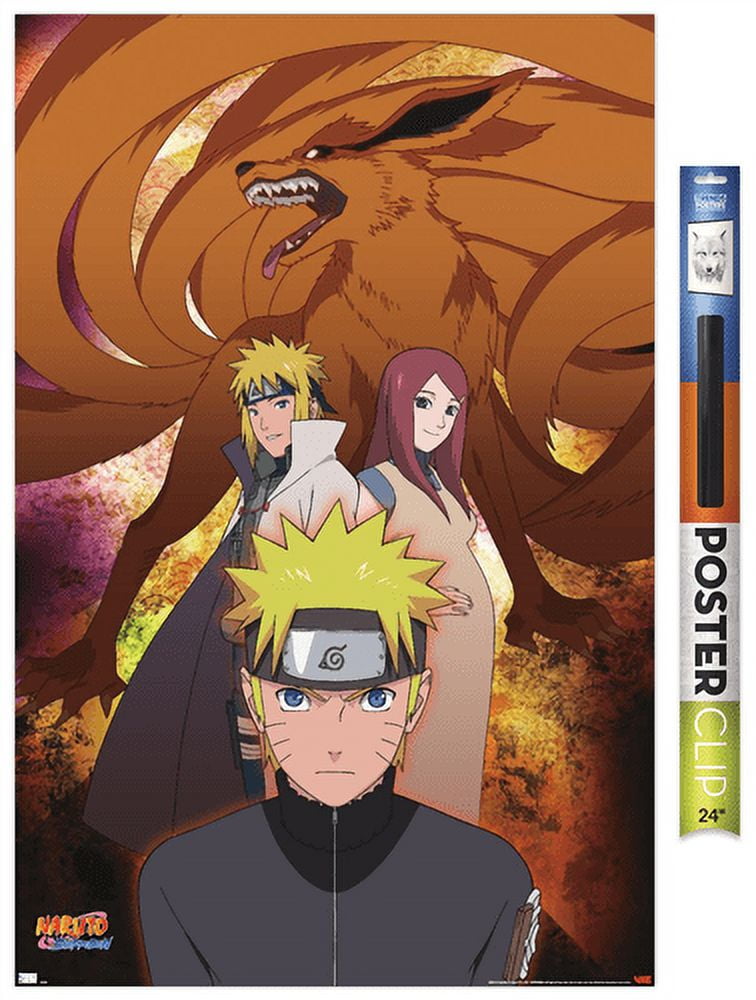 Naruto Shippuden Nine-Tails Group Wall Poster with Magnetic