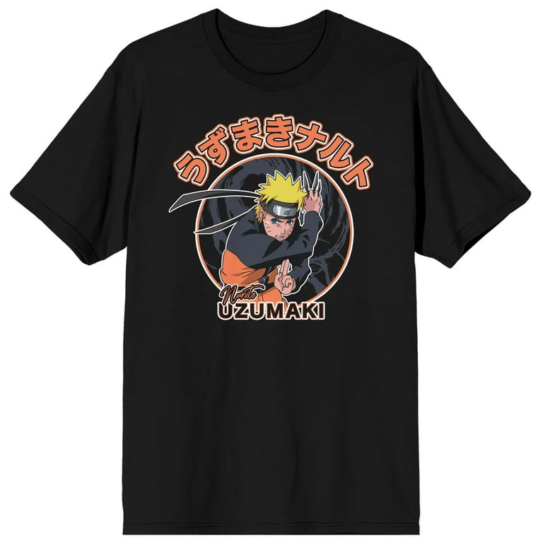 Naruto Shippuden Nine Tails Ninja Men’s Black T-shirt-Small