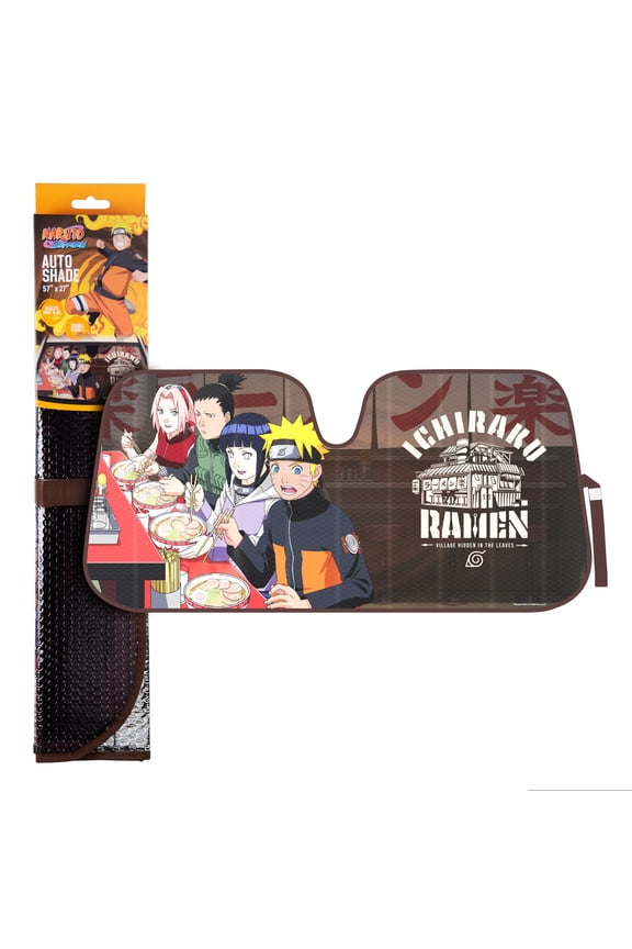 Naruto Shippuden Officially Licensed Windshield Sun Shade - Car Sun Shade Fits Most Autos, Trucks, SUV, & Van - Akatsuki Naruto Merch & Anime Accessories for Cars - Sunshade Car Windshield - 57 x 27"