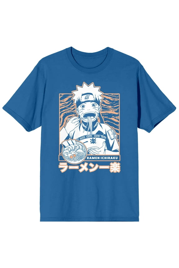 Naruto Shippuden Ramen Ichiraku Men's Blue T-Shirt-Medium