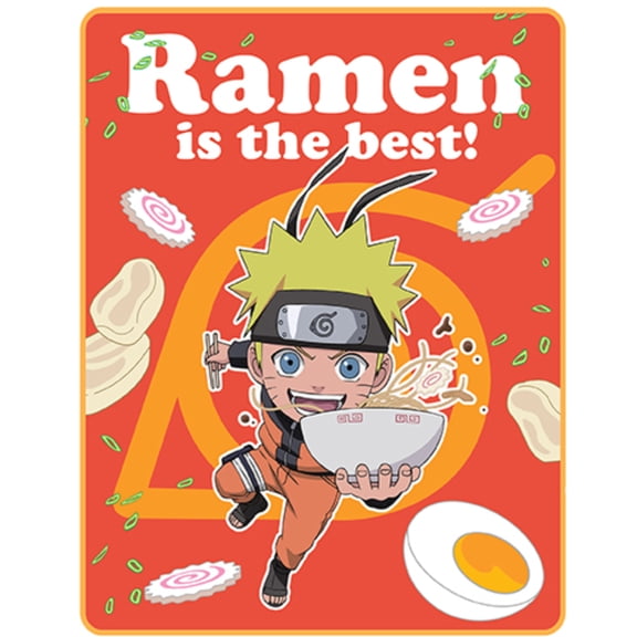 Naruto Shippuden- SD Naruto W/ Ramen Throw Blanket