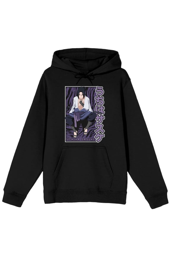Naruto Shippuden Sasuke Uchiha Men's Black Sweatshirt-L