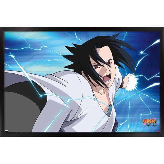Naruto Shippuden - Sasuke Wall Poster, 14.725" x 22.375" Framed