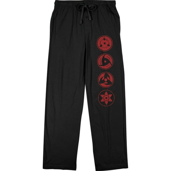 Naruto Shippuden Sharingans Men's Black Sleep Pajama Pants-X-Large