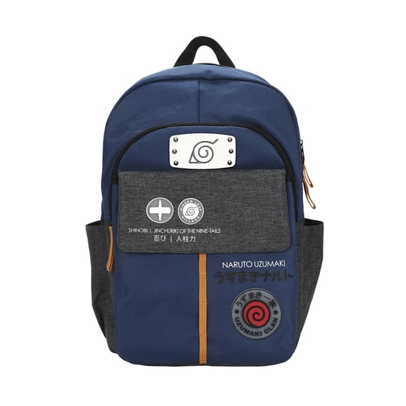 Naruto Shippuden Shinobi Symbols Blue 17.5 Adult Commuter Backpack
