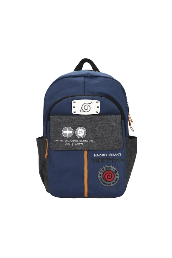 Naruto Shippuden Shinobi Symbols Blue 17.5 Adult Commuter Backpack