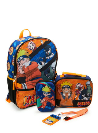 Naruto Backpack Black Bag Zip 16x14x4 Comic Anime School Pockets