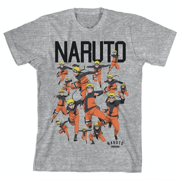 Naruto Squad Art Youth Heather Gray Graphic Tee-M