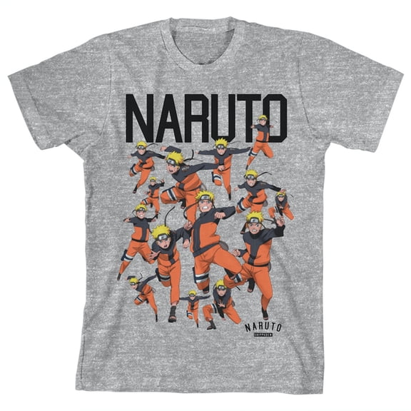 Naruto Squad Art Youth Heather Gray Graphic Tee-XS