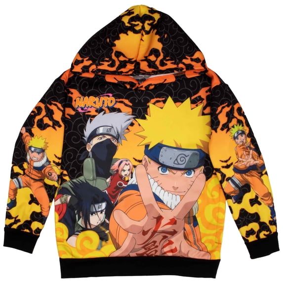 Naruto Sublimated Long Sleeve Pullover Hoodie (Boys & Teens), Sizes 4–18