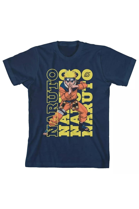 Naruto T-Shirt Boys' Naruto Uzumaki Repeating Character Design Kids Tee