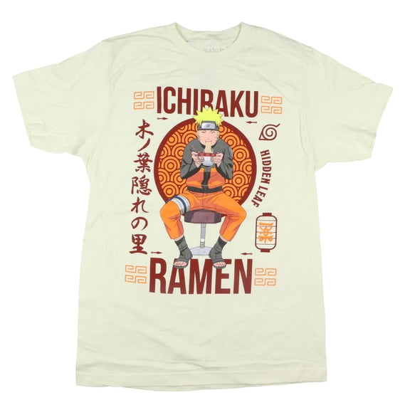 Naruto T-Shirt Men's Ichiraku Hidden Leaf Ramen Adult Anime Short Sleeve Tee