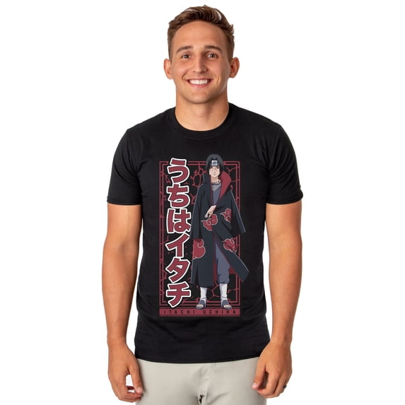 Naruto T-Shirt Men's Itachi Uchiha Pose Short Sleeve Graphic Top