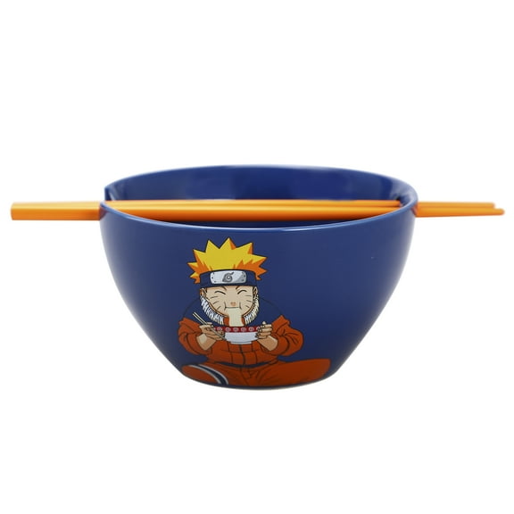 Naruto Uzumaki Eating Noodles 20 oz Ramen Bowl With Chopsticks