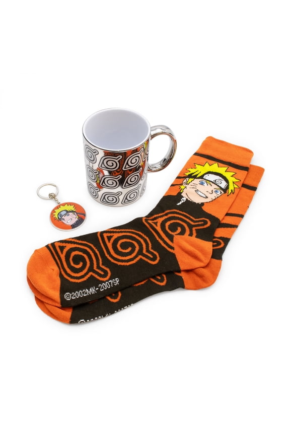 Uzumaki Mug Sock and Key Chain Gift Set, 16 oz.