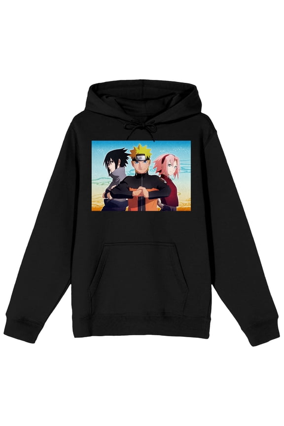 Naruto Uzumaki, Sasuke, and Sakura Long Sleeve Hoodie-XS