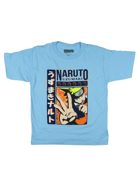 Naruto Uzumaki T-Shirt Boy's Tongue Out Pose Winky Face Short Sleeve Top