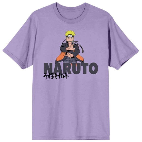 Naruto and Kanji Purple Rose Tee- S