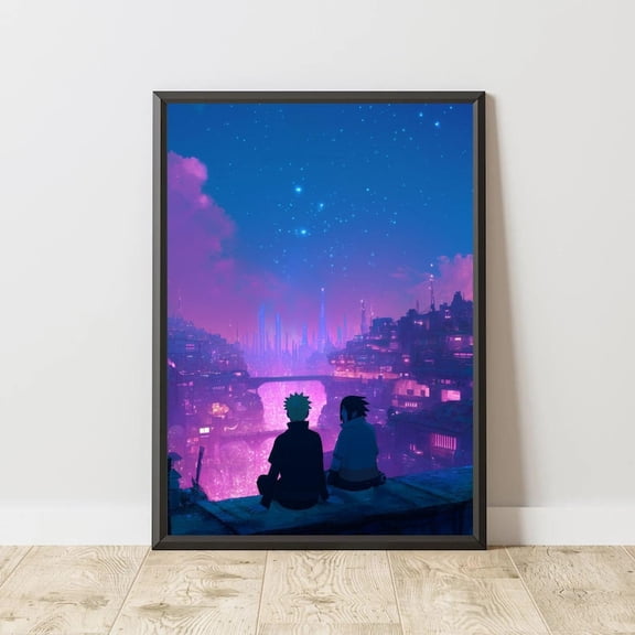 Naruto and Sasuke Poster | Anime Rivalry Wall Art 16x24 UNFRAMED