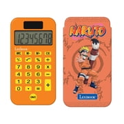 Lexibook, Naruto, Pocket Calculator with Protection Cover, Conventional and Advanced Calculator Functions, battery and solar-powered, Orange, C45NA