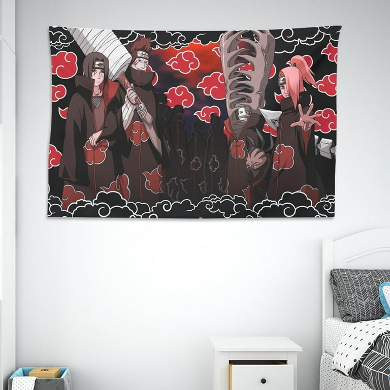 Naruto tapestries Shippuden Akatsuki Tapestry Polyester Fabric Drapery Decor Wall Art 60 x 80 inches Shonen Jump Ninja Anime Itachi Shinobi Walmart