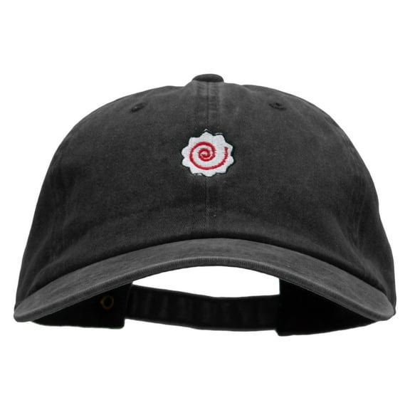 Narutomaki Embroidered Unstructured Cotton Cap - Black OSFM