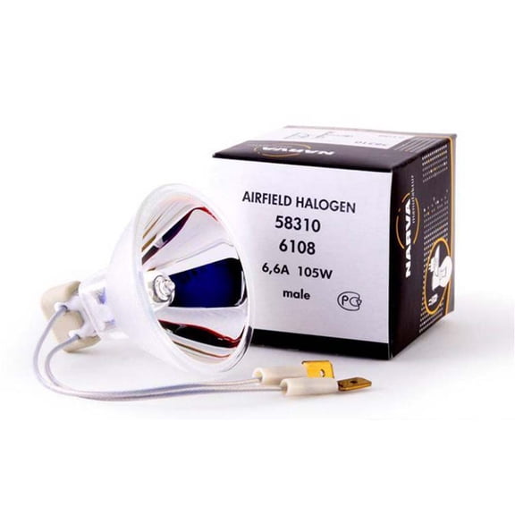 Narva 58310 - 6108 - 64339C - 105W 6.6A Flat Male Connectors Aviation Bulb