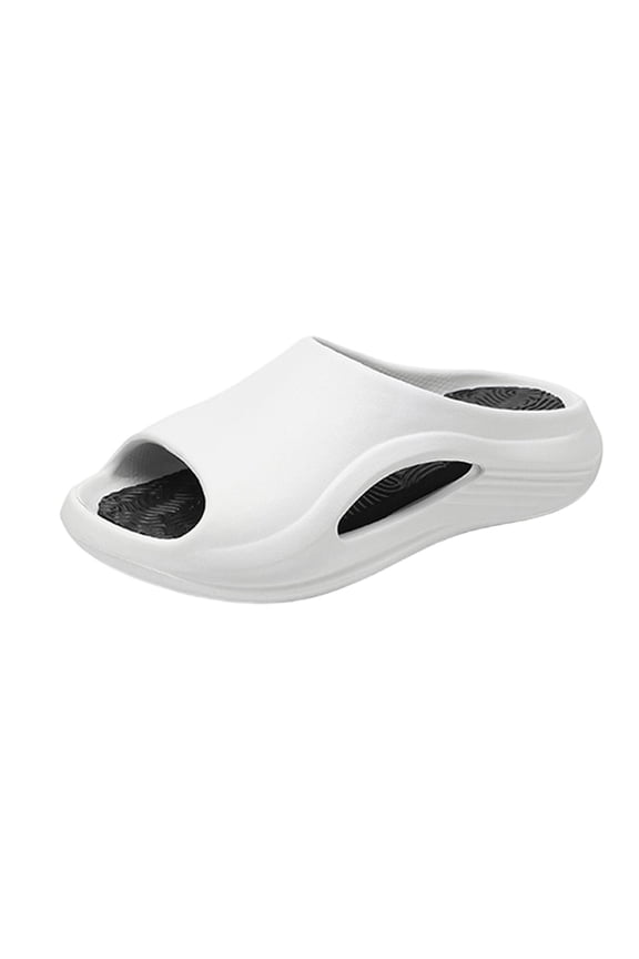 Cloud Slides for Women and Men, Platform Slides Slippers, Non-Slip Quick Drying Soft Lightweight Shower Shoes, Thick Sole Open Toe Slides Sandals White 5.5-6
