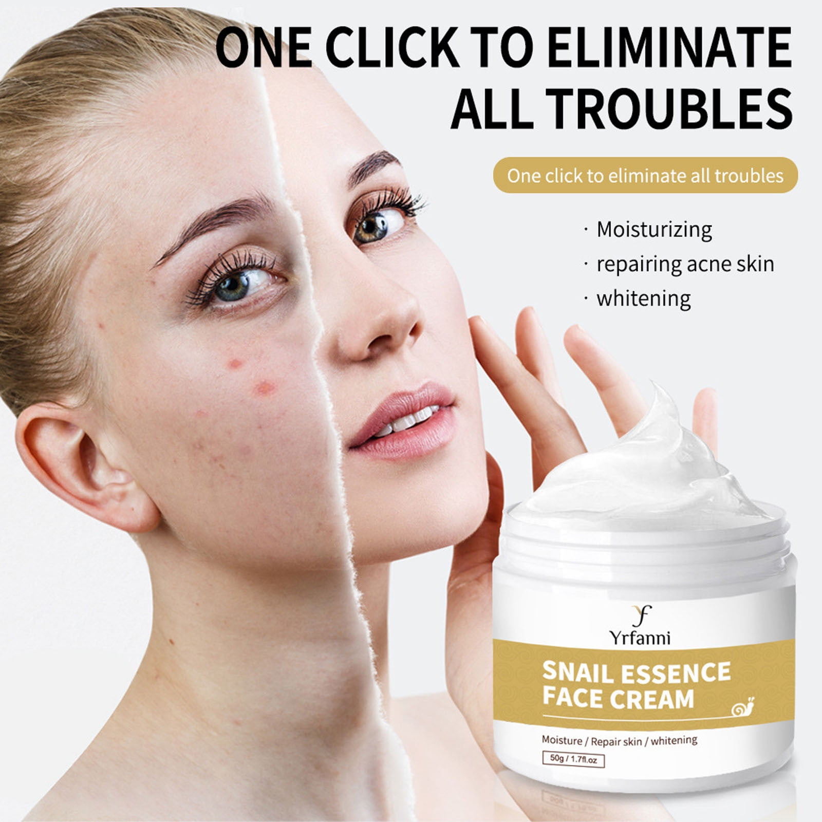 Narveanno Deals Snail Mucin Repair Cream, Daily Face Gel Moisturizer