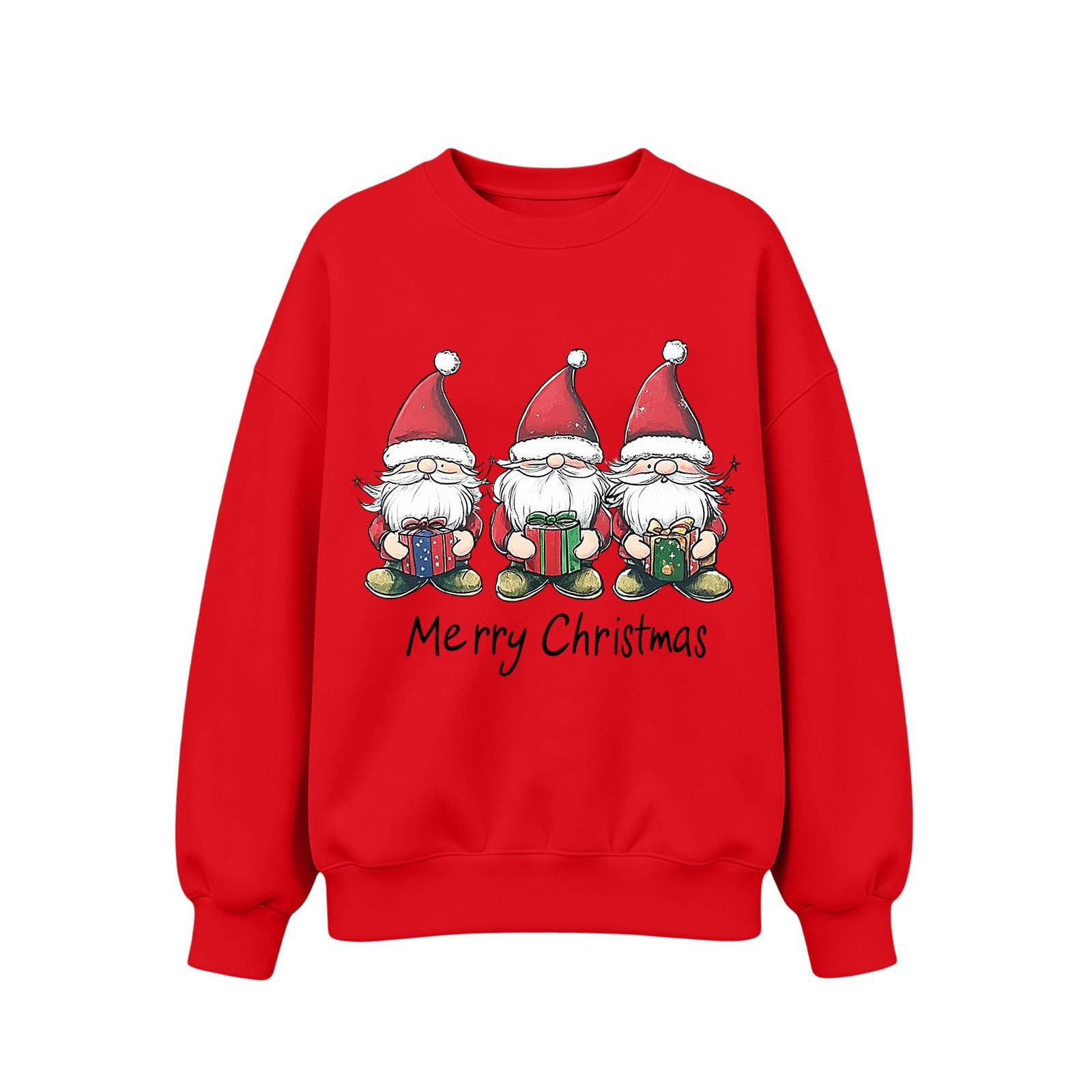 Narveanno Girls Sweatshirt 3 Classic Red Hat Gnome Hold Color Gift ...