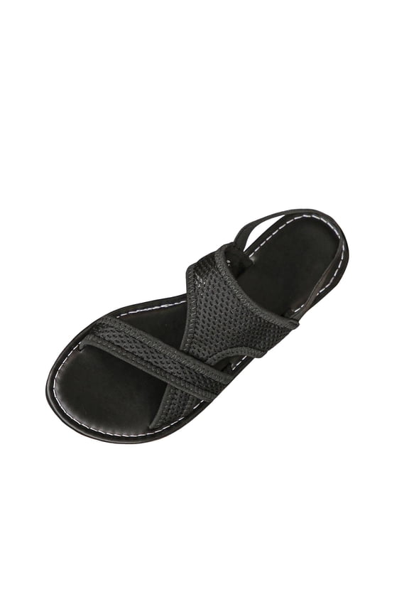 Platform Sandals for Women Slip-On Espadrille Wedges Slides, Flatform Woven Straw Summer Vacation Beach Shoes Black 9.5