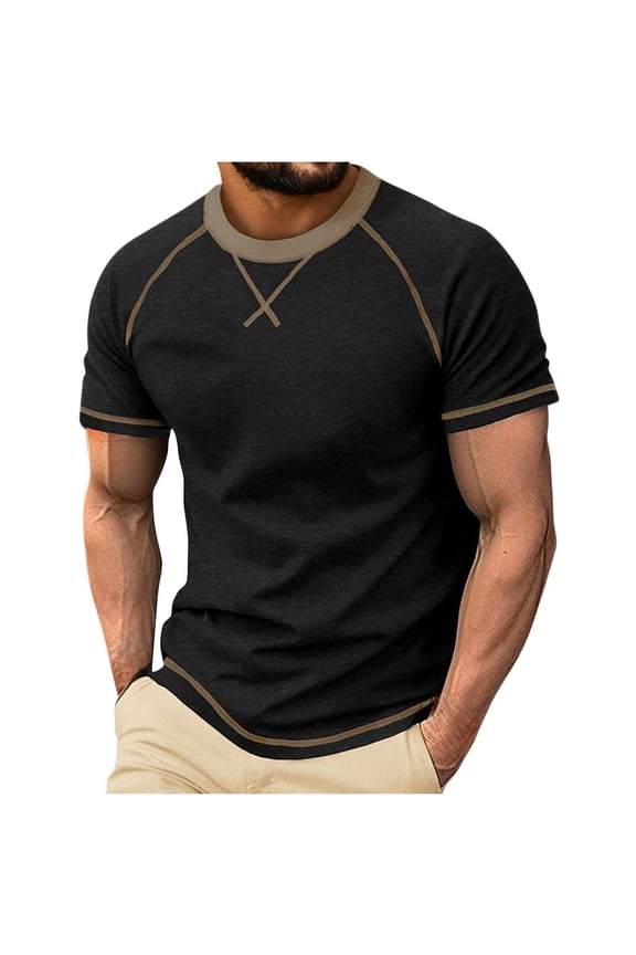 Short Sleeve Shirts for Men, Athletic Collared Golf T-Shirts Performance Tops Light Blue,S