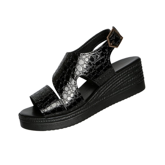 Narveanno Walking Sandals for Women - Comfortable Wedge Sandals with Arch Support - Breathable Knit Open Toe Summer Shoes