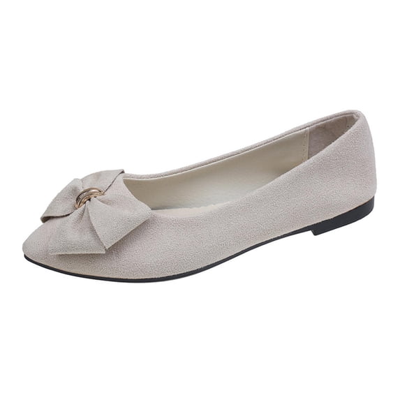 Narveanno Women Fashion Bowknot Flats Comfort Pointed Toe Dress Shoes