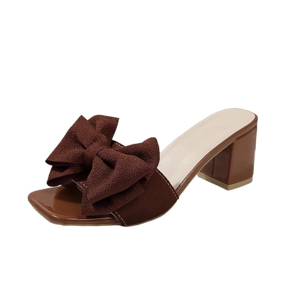 Narveanno Women's Bow Summer Dress Sandals Slingback Flats Dressy Vacation Slip On Slides Shoes
