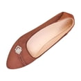 thumbnail image 1 of Narveanno Women's Flats Shoes Black Ballet Flats Dress Shoes for Women Slip on Comfortable Dressy Loafers Brown 6.5, 1 of 7