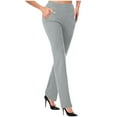 thumbnail image 1 of Narveanno Womens High Waist Dress Pants with Pockets Business Casual Work Pants for Women Stretchy Skinny Slacks for Office Gray,XL, 1 of 5