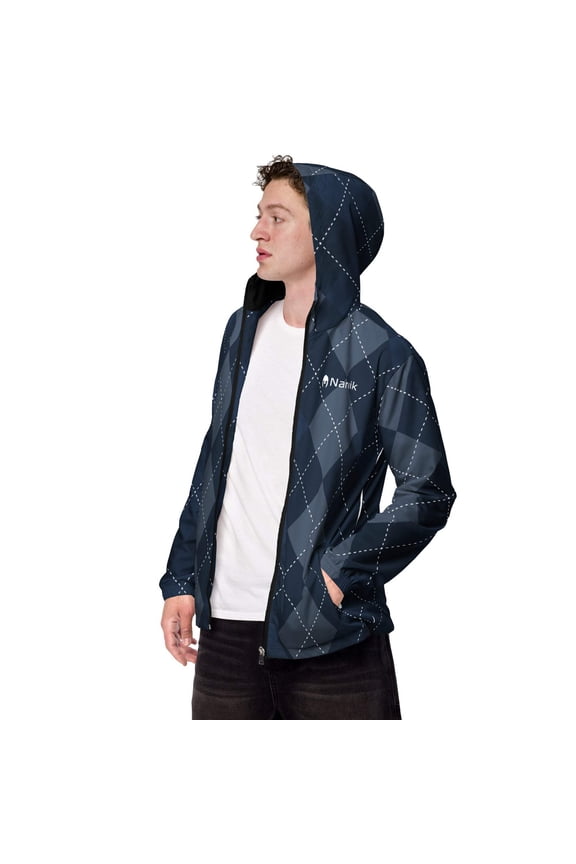 Windbreaker Jacket, Argyle Blue, Size S