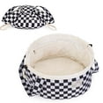 thumbnail image 1 of Narwey Barrel Drawstring Black Checkered Makeup Bag Large Cosmetic Bags Travel Toiletry Pouch for Toiletries Organizer Handle for Women Gift, 1 of 8