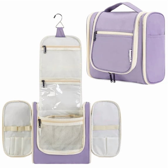 Narwey Large Hanging Toiletry Bag with Hook Makeup Cosmetic Organizer with Multiple Compartments Foldable for Men Women Travel Essentials
