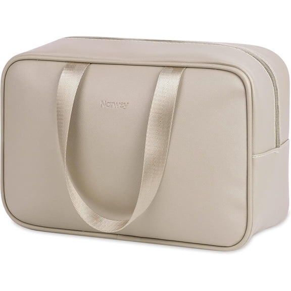 Travel Toiletry Bag Women Large Cosmetic Bag Travel Makeup Bag Organizer Medicine Bag for Toiletries Essentials Accessories, Brown