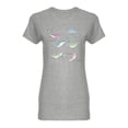 thumbnail image 1 of Narwhal Animal Set Shaped T-Shirt Women -Image by Shutterstock, Female Large, 1 of 2