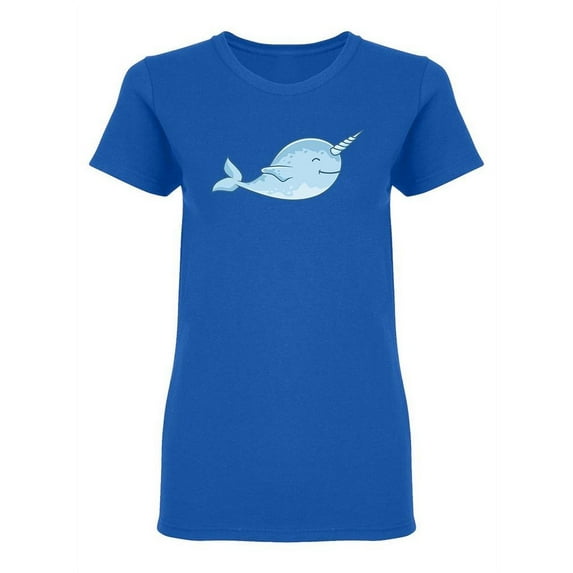 Narwhal Cartoon Graphic Shaped T-Shirt Women -Image by Shutterstock, Female Small