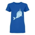thumbnail image 1 of Narwhal Cute Cartoon Shaped T-Shirt Women -Image by Shutterstock, Female Medium, 1 of 2