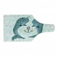 thumbnail image 1 of Narwhal Cutting Board, Couple of Whales with Horns in Love Valentines Day Themed Nautical Illustration, Tempered Glass Cutting and Serving Board, Wine Bottle Shape, Multicolor, by Ambesonne, 1 of 1